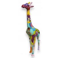 Girafe en résine décor Pop Art