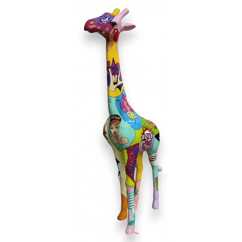 Girafe en résine décor Pop Art