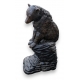 Bronze "Ours brun assis sur un rocher"