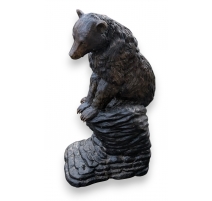 Bronze "Ours brun assis sur un rocher"