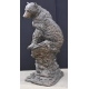 Bronze "Ours brun assis sur un rocher"