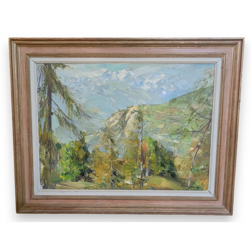 Tableau "Paysage valaisan" signé GROUNAUER