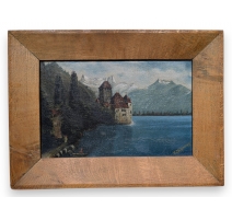 Tableau "Château de Chillon" signé E. SCHREMPP