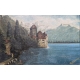 Tableau "Château de Chillon" signé E. SCHREMPP