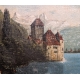 Tableau "Château de Chillon" signé E. SCHREMPP