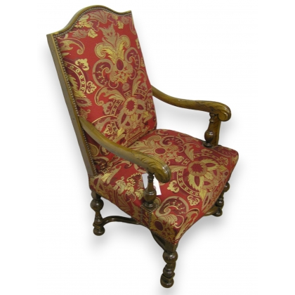 Fauteuil style Louis XIV en noyer