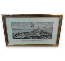 Reproduction gravure "Neuchâtel" de MERIAN