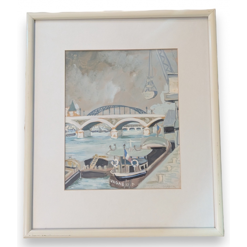 Aquarelle "La Seine à Paris" signé APPIA