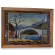 Peinture sour verre "Pont" signée FARAVEL 37