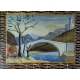 Peinture sour verre "Pont" signée FARAVEL 37