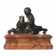 Bronze "Putto assis sur un lion"