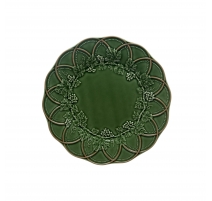 Assiette en faïence verte chasse 24 cm