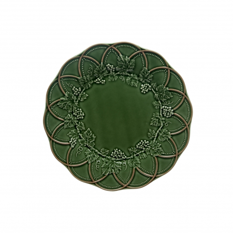 Assiette en faïence verte chasse 24 cm