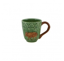 Mug en faïence verte chasse Sanglier