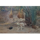 Tableau "Chien en Algérie" signé Eugène GIRARDET