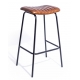 Tabouret de bar industriel cuir brun