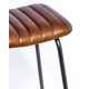 Tabouret de bar industriel cuir brun