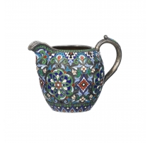 Pot à lait en argent et émail cloisonné