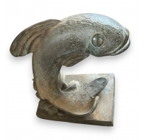 Goulot de fontaine Poisson en bronze