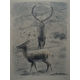 Gravure "Cerf et biche" signé HAINARD