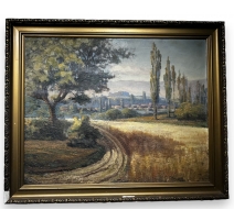 Tableau "Campagne" signé G.W. DROZ