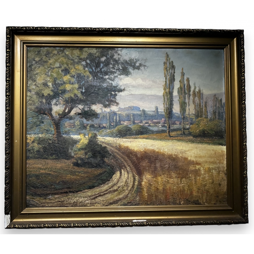 Tableau "Campagne" signé G.W. DROZ