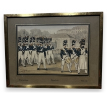 Gravure "Grenadiers - Genève - 1818-39"