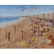 Tableau "Plage" signé A. ROUSSEAU