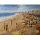 Tableau "Plage" signé A. ROUSSEAU