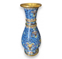 Vase en bronze cloisonné Feuillages