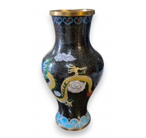 Vase en bronze cloisonné Dragons