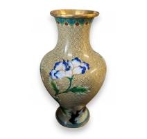 Vase en bronze cloisonné Fleurs