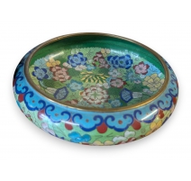 Coupe en bronze cloisonné Fleurs