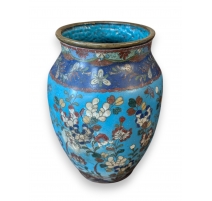 Vase en bronze cloisonné Fleurs