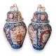 Paire de vases couvert en porcelaine Imari