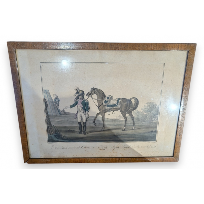 Gravure "Troisième suite de chevaux" par VERNET