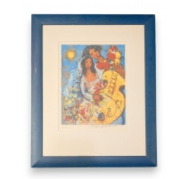 Grapholithographie "Le violoncelliste jaune"