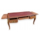 Bureau plat style Louis XV dessus cuir rouge