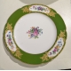 Assiette Verte à fleurs par FEUILLET