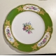 Assiette Verte à fleurs par FEUILLET