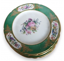 Assiette Verte à fleurs par FEUILLET ou JULLIENNE