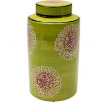 Boite ronde Bloom en porcelaine verte