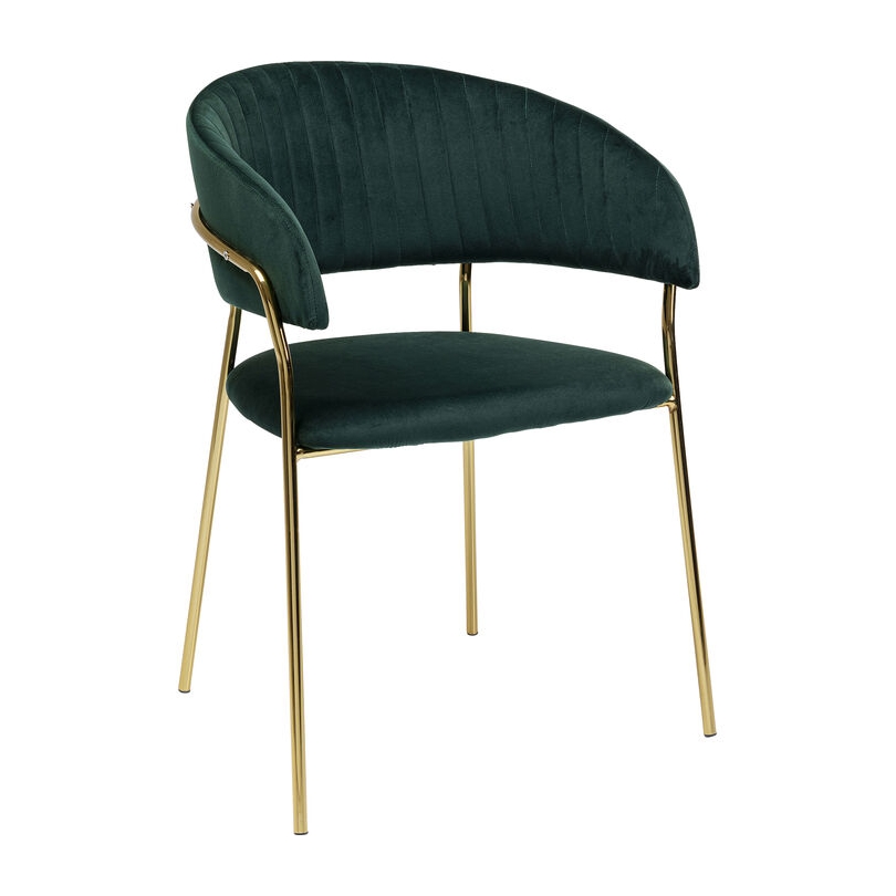 Fauteuil Belle en velours vert