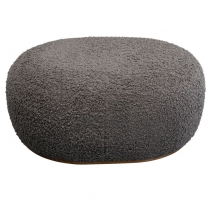 Pouf Pebble en tissu bouclé gris