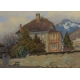 Pastel "Maison de l'artiste" signé F. BIRBAUM