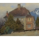 Pastel "Maison de l'artiste" signé F. BIRBAUM