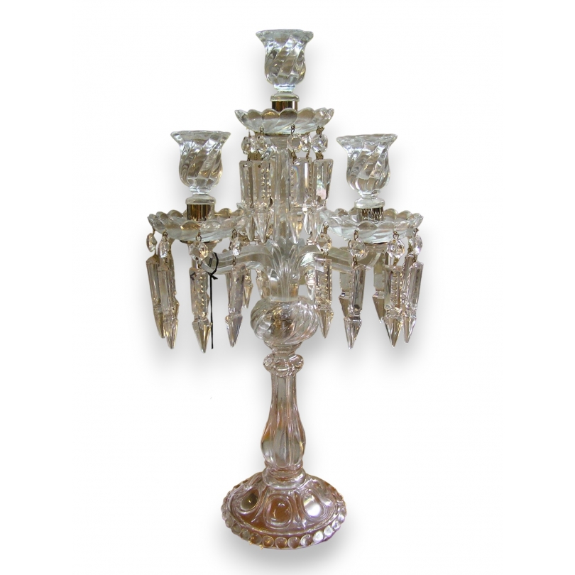 Chandelier, 4 bougeoirs, en verre avec sur Moinat SA - Antiquités