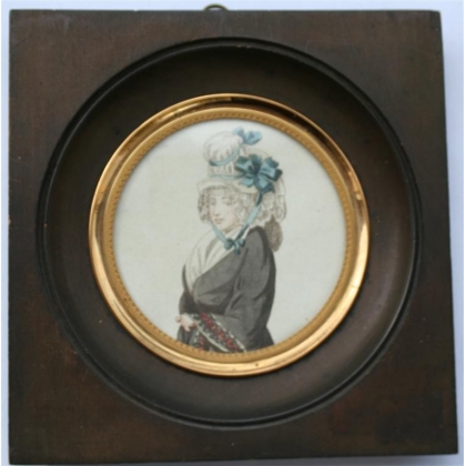 Miniature portrait "young lady" on