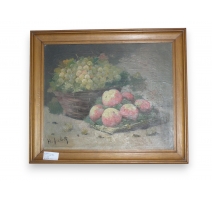 Paire huiles sur toile "Fruits" signées H. AUBERT