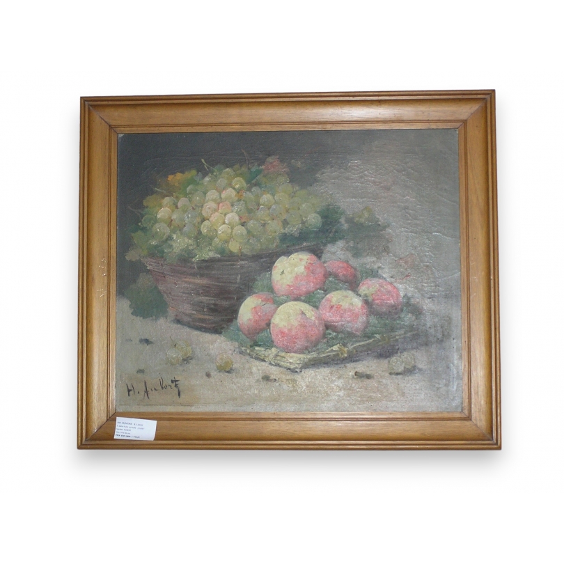 Paire huiles sur toile "Fruits" signées H. AUBERT